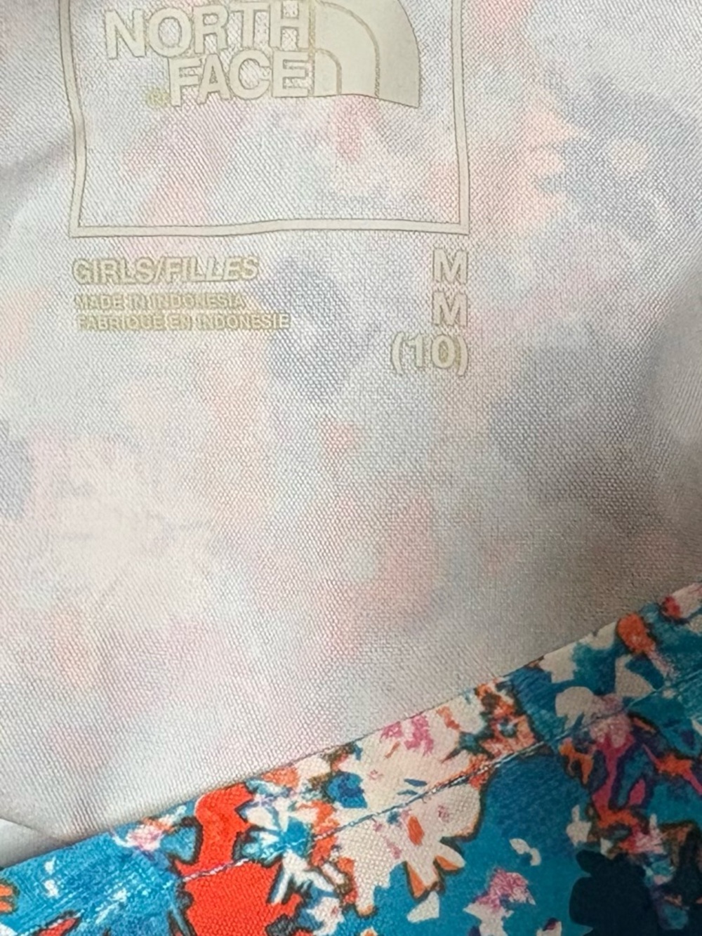 The North Face Girls Floral Jumpsuit - Blue & Coral Floral Print